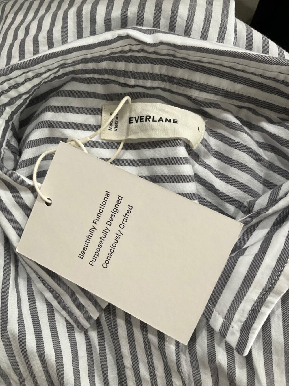 Everlane The Way-Short Shirt in Silky Cotton Periscope Bone Large New Womens - Picture 8 of 11